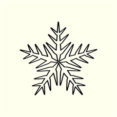 Snowflake icon. Christmas and winter emblem. Vector sign. Stencil, scantling design.