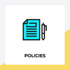POLICIES LINE ICON SET