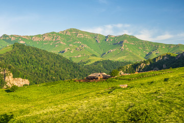 Fototapeta na wymiar Farm house in the mountains of Dilijan national park, Armenia