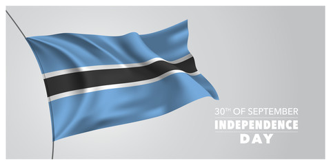 Botswana independence day greeting card, banner, horizontal vector illustration