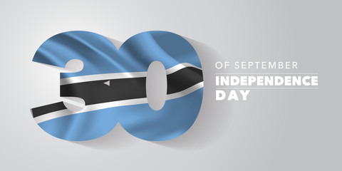 Botswana independence day greeting card, banner, vector illustration