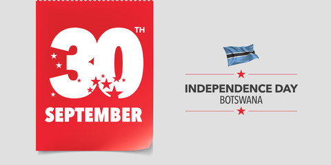 Botswana independence day greeting card, banner, vector illustration