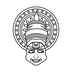 Kathakali of onam celebration design