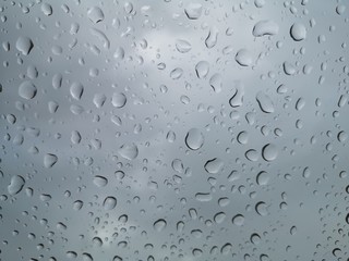 drops of water on glass