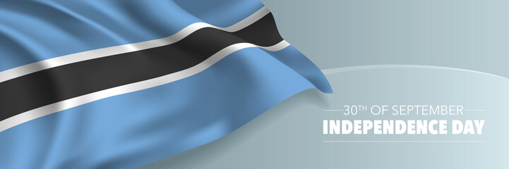 Botswana independence day vector banner, greeting card.
