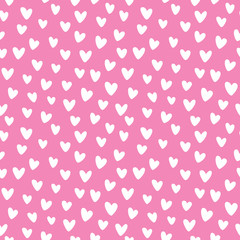 Cute Heart Pattern. Endless Vector Background.