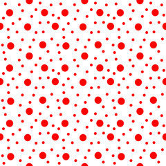 Red dots tile seamless pattern on white background