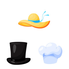 Isolated object of headgear and napper icon. Collection of headgear and helmet stock symbol for web.