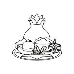 Clay pot of onam celebration design