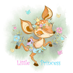 Little princess. Cute fawn girl Vector © Olga