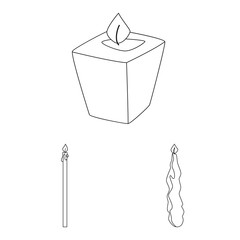 Isolated object of source and ceremony sign. Set of source and fire stock symbol for web.