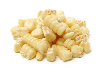 Seed corn on white background