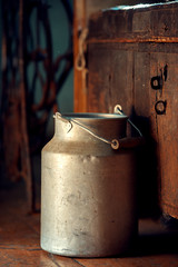 rustic milk can for water