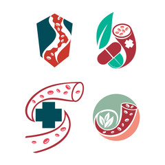 Cholesterol in artery health risk vector design Illustration