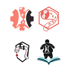 Cholesterol in artery health risk vector design Illustration