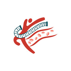 Cholesterol in artery health risk vector design Illustration