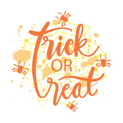 Trick or treat hand lettering