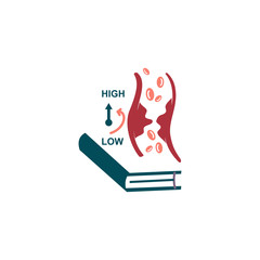 Cholesterol in artery health risk vector design Illustration