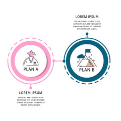 Vector infographic flat template circles for two label, diagram, graph, presentation. Business concept with 2 options and arrows. For content, flowchart, steps, timeline, workflow, marketing. EPS10