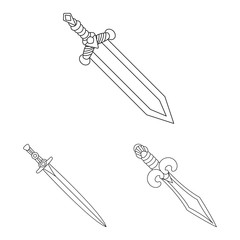 Vector illustration of game and armor logo. Collection of game and blade stock vector illustration.