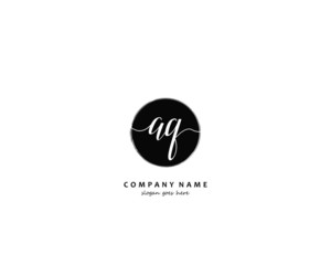  AQ Initial handwriting logo vector