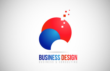  consulting business logo icon design with red and blue circle