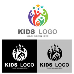 people connect logo, communication logo, family icon, vector logo, charity logo design illustration