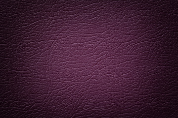 Dark purple leather texture background, closeup. Violet cracked backdrop from wrinkle skin