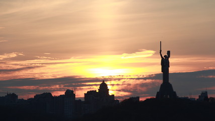 sunset over the city