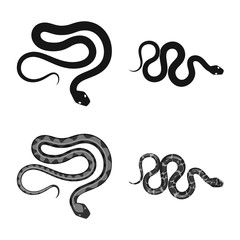 Vector illustration of mammal and danger symbol. Collection of mammal and medicine stock symbol for web.