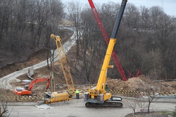 excavator on construction site