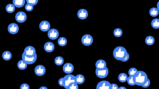 Social media manager background. Spread like icon of social media. Thumb liker animated on alpha background with transparency.