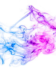 Colored smoke on white background