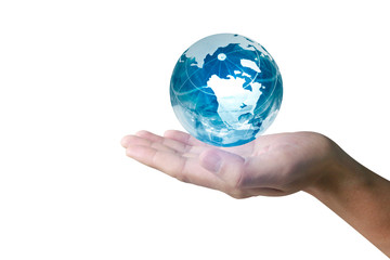 glass globe in hand