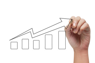 Hand drawing chart, graph of growth