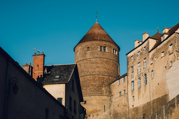 Fototapeta na wymiar Medieval fortress in Burgundy, France