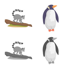 Obraz premium Vector design of nature and fun symbol. Set of nature and entertainment stock vector illustration.