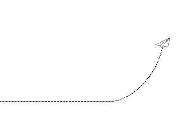 The paper outline stroke flying to find freedom, creative idea concept.
