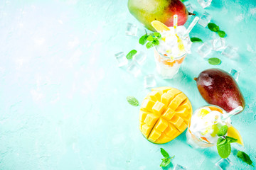 Fototapeta na wymiar Tropical mango milkshake