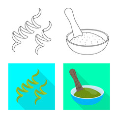 Vector illustration of protein and sea symbol. Collection of protein and natural stock vector illustration.