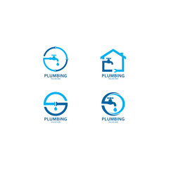 Plumbing logo vector icon illustration design 