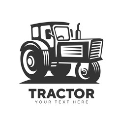 tractor abstract logo emblem on white background