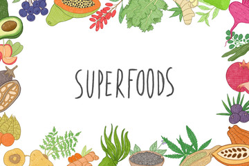 superfoods illustrations set
