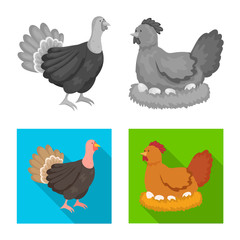 Vector design of breeding and kitchen logo. Set of breeding and organic stock symbol for web.