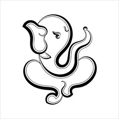 Ganesha The Lord Of Wisdom Calligraphic Style