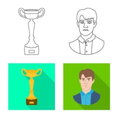 Fototapeta premium Vector design of checkmate and thin logo. Set of checkmate and target vector icon for stock.