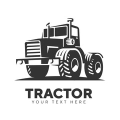 tractor abstract logo emblem on white background