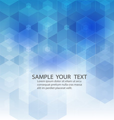 Vector Abstract geometric background. Template brochure design. Blue hexagon shape