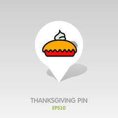 Thanksgiving Pie pin map icon. Harvest