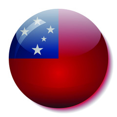 Samoa flag glass button vector illustration